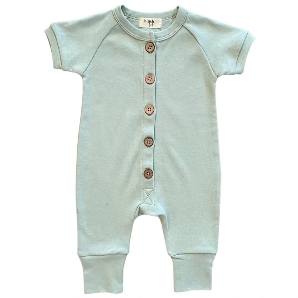 SEAFOAM | Blush Lotus organic baby romper